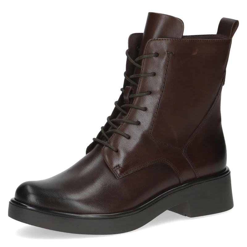 CAPRICE Women's leather ankle boots with zipper, Brown (Dk Brown Nappa), 6 UK