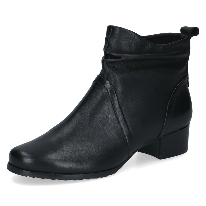 CAPRICE Comfort Women's leather ankle boots extra width H, Black (Black Nappa), 4.5 UK
