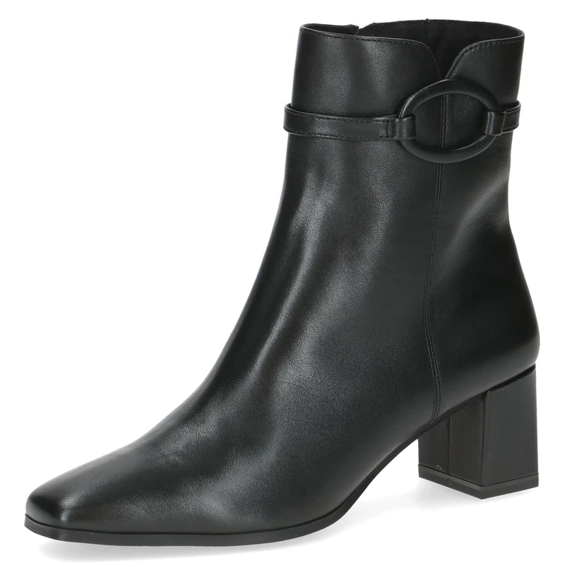 CAPRICE Women's leather ankle boots elegant, Black (Black Nappa), 6.5 UK