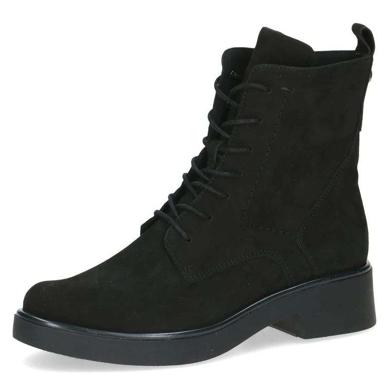 CAPRICE Women's leather ankle boots with zipper, Black (Black Nubuc), 4.5 UK