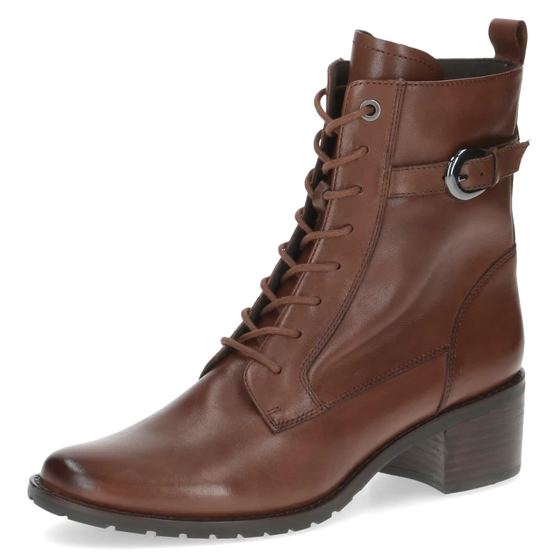 CAPRICE Women's leather ankle boots small heel, Brown (Cognac Nappa), 5 UK - Image 1