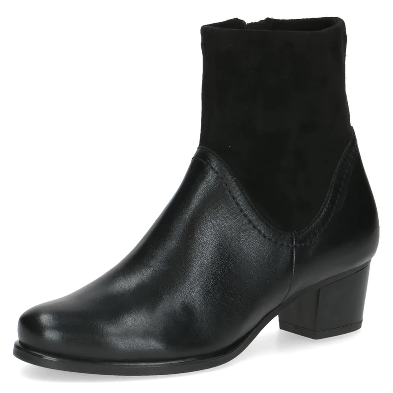CAPRICE women's ankle boots with zipper low heel, Black (Black Comb), 6.5 UK