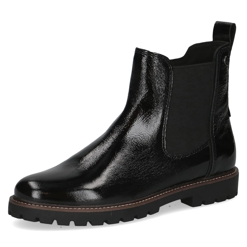 CAPRICE Women's ankle boots with zipper removable insole, Black (Black Naplak), 8 UK