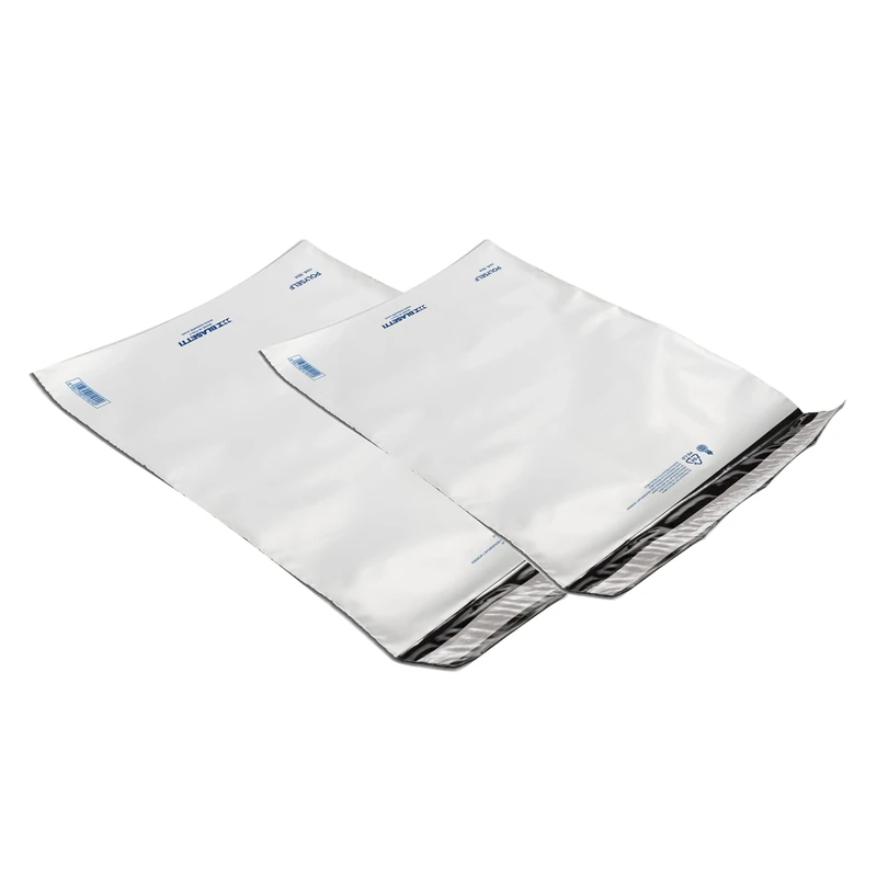 BLASETTI - 100 Polyself Plastic Shipping Bags - Size: 52 x 55 cm, White Polyethylene Material. Tear-resistant with Adhesive Closure, Recyclable Flyer Bags for Courier and Shipping
