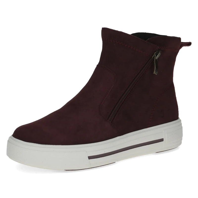CAPRICE Women's leather ankle boots platform, Red (Bordeaux Suede), 5 UK - Image 1