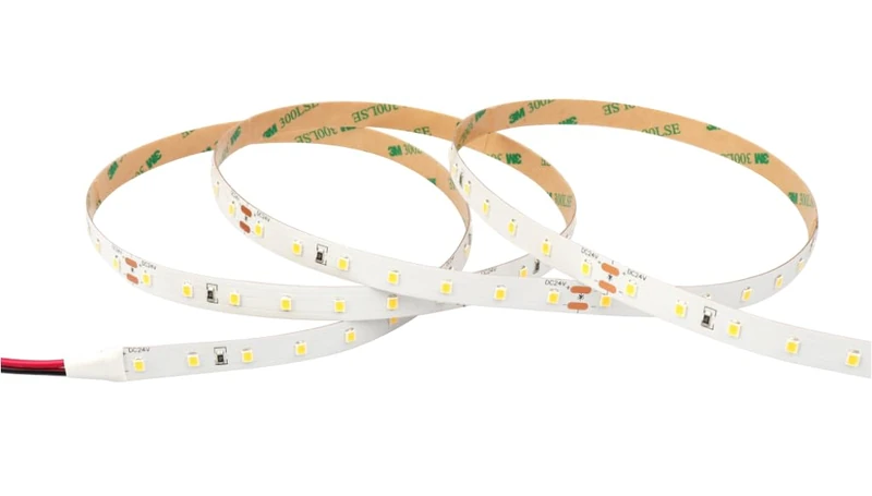 SILVER ELECTRONICS - LED Strip 624lm 4.8W/m 3000K 5m 24V IP20 Width 8mm Cut 10cm 30,000h