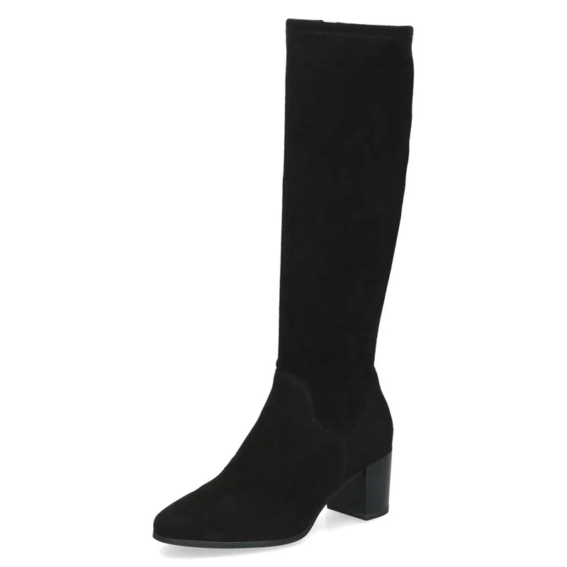 CAPRICE Women's block-heel boots Vegan, Black (Black Stretch), 4 UK