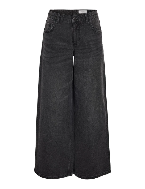 Noisy may Womens Nmkettie Nw Wide Leg Jeans Vi559Bl Noos, Black Denim, 32W / 32L UK