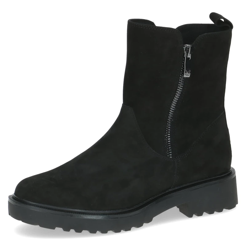 CAPRICE Women's leather ankle boots with thermal insole, Black (Black Nubuc), 6 UK