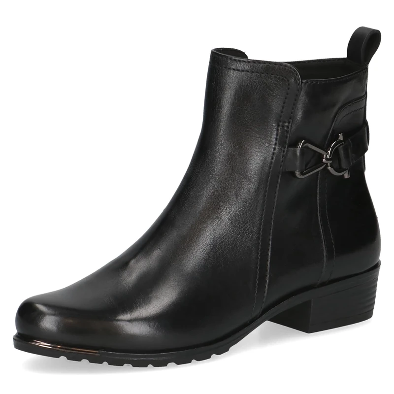 CAPRICE Women's leather ankle boots small heel, Black (Black Nappa), 6.5 UK - Image 1