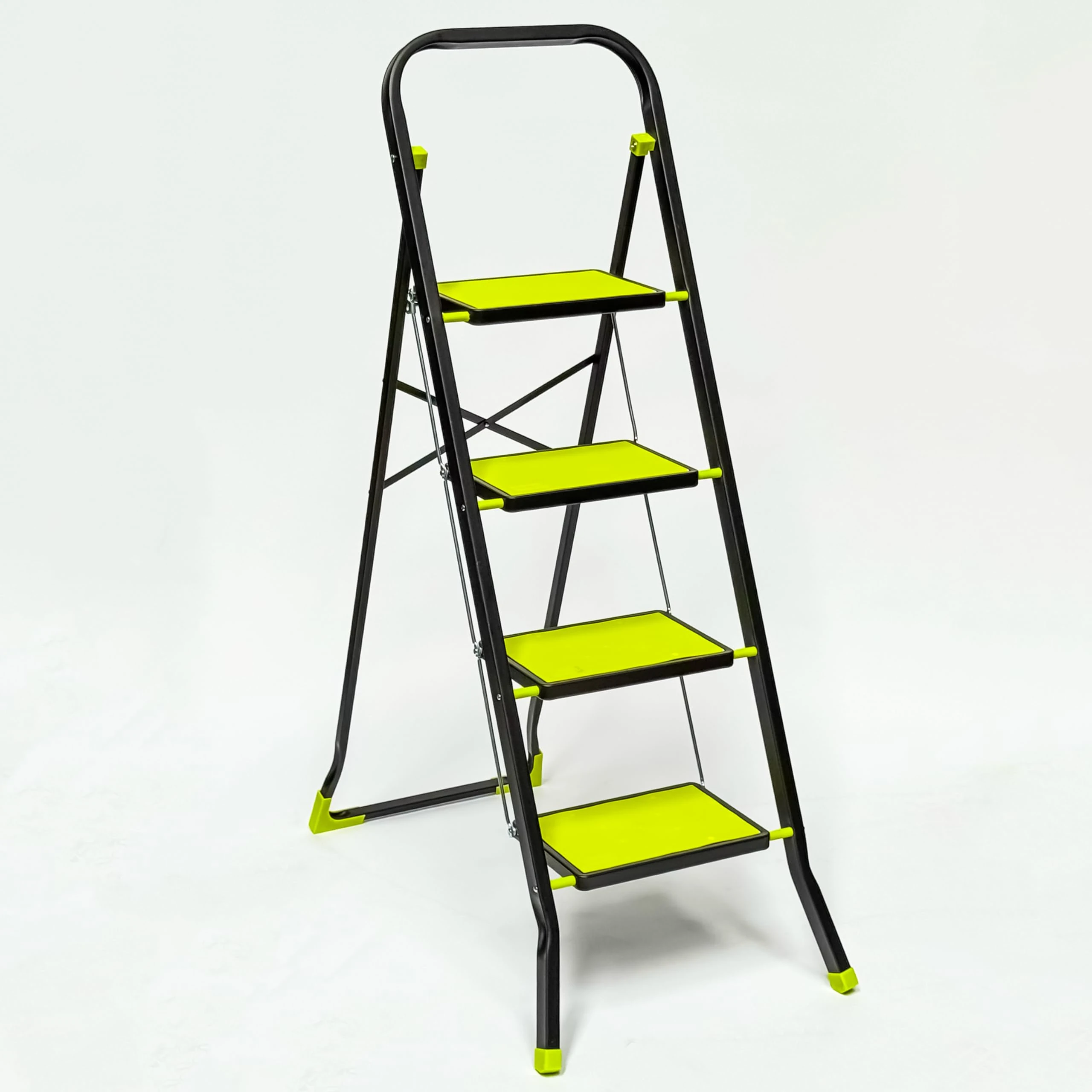 StepIt Premium 4 Step Ladder | Steel Lightweight Folding Step Ladders for Kitchen, Home & Office | Portable Small Ladder with Anti-Slip Steps & 150kg Load Capacity | Folding Step Stool