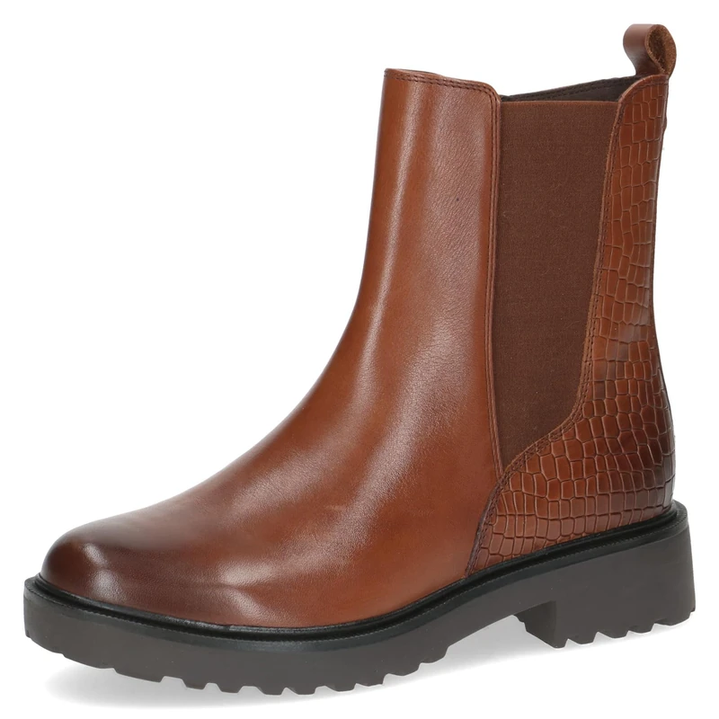 CAPRICE Women's ankle boots with zipper thermal insole, Brown (Cognac Comb), 3.5 UK
