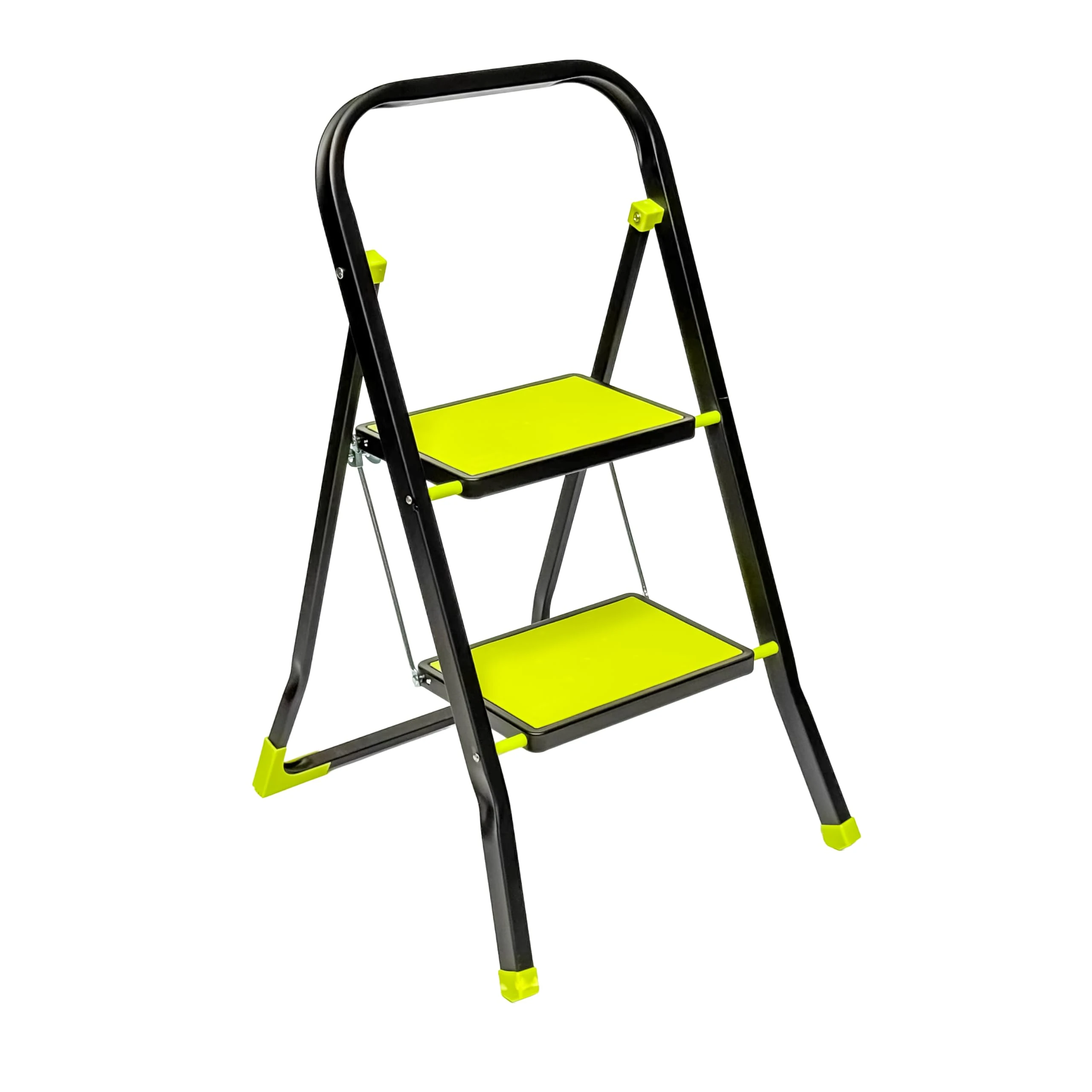 StepIt Premium 2 Step Ladder & Folding Step Stool - Heavy Duty Small Ladder for Home & Kitchen Step, 150kg Capacity, Portable Stepladder with Anti-Slip Steps, Ultra-Slim Steel Folding Ladder