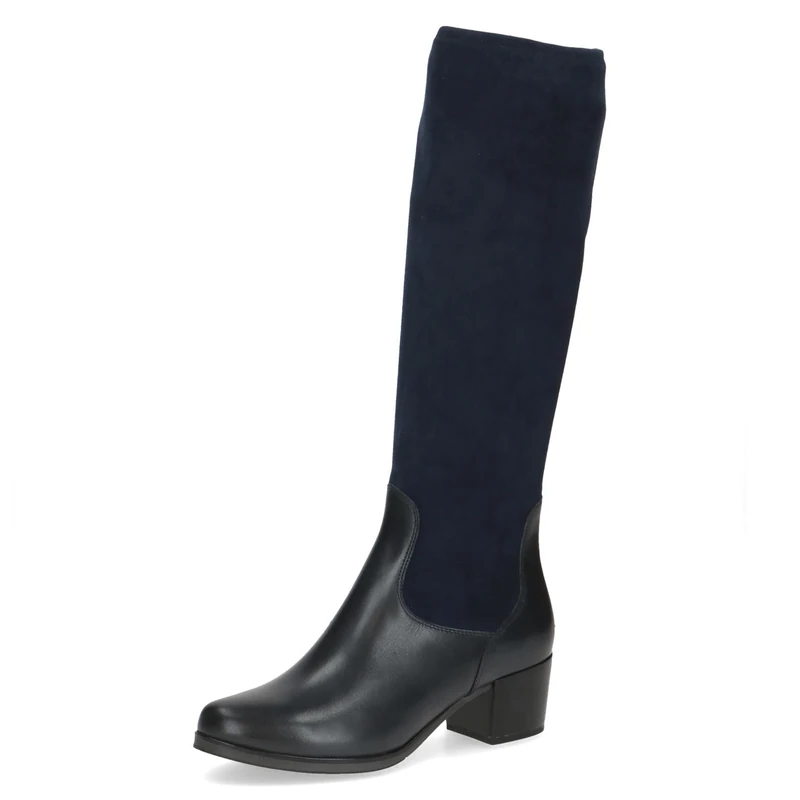 CAPRICE Women's block-heel boots with stretch shaft, Blue (Ocean Comb), 6 UK