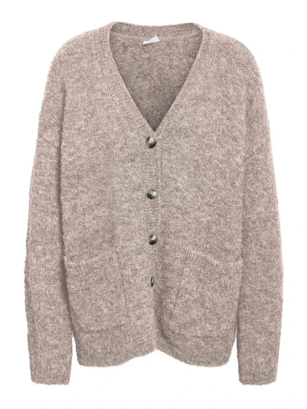Noisy may Nmdolly L/S Knit Cardigan FWD Noos, Silver Mink, XS