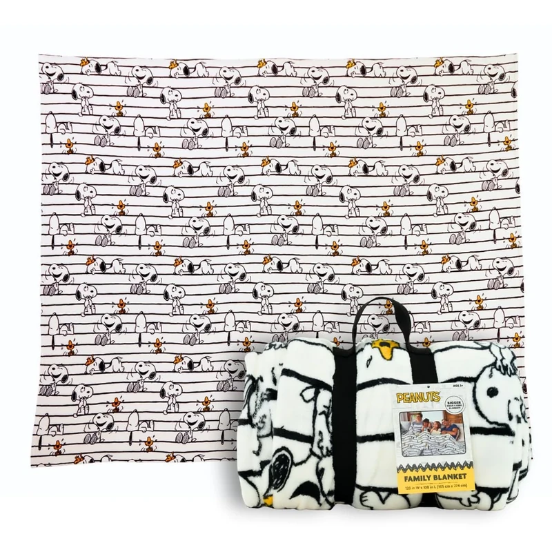 Franco Peanuts Snoopy Bedding Super Cozy Oversized Family Size Blanket, 120 in x 108 in, (Officially Licensed Product) Collectibles