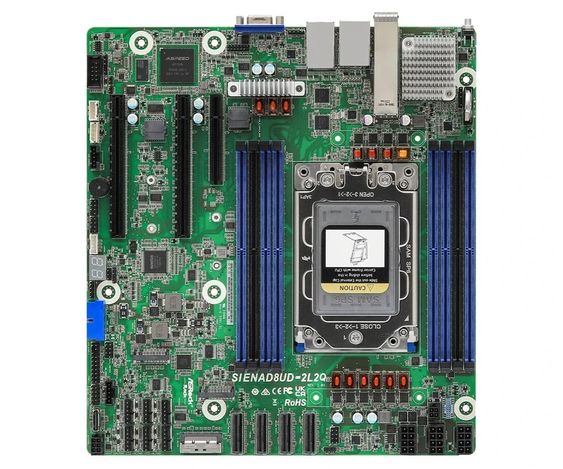 ASRock Rack Server Motherboard SIENAD8UD-2L2Q Deep Micro-ATX 2X SFP28 Single Socket SP6 (LGA 4844) AMD EPYC™ 8004