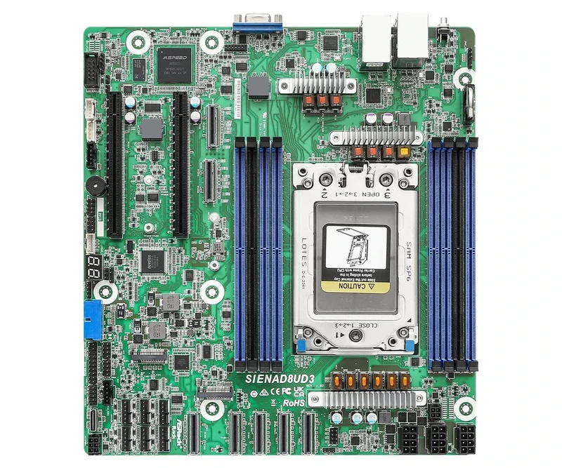 ASRock Rack Server Motherboard SIENAD8UD3 Deep Micro-ATX Single Socket SP6 (LGA 4844), AMD EPYC™ 8004 Series