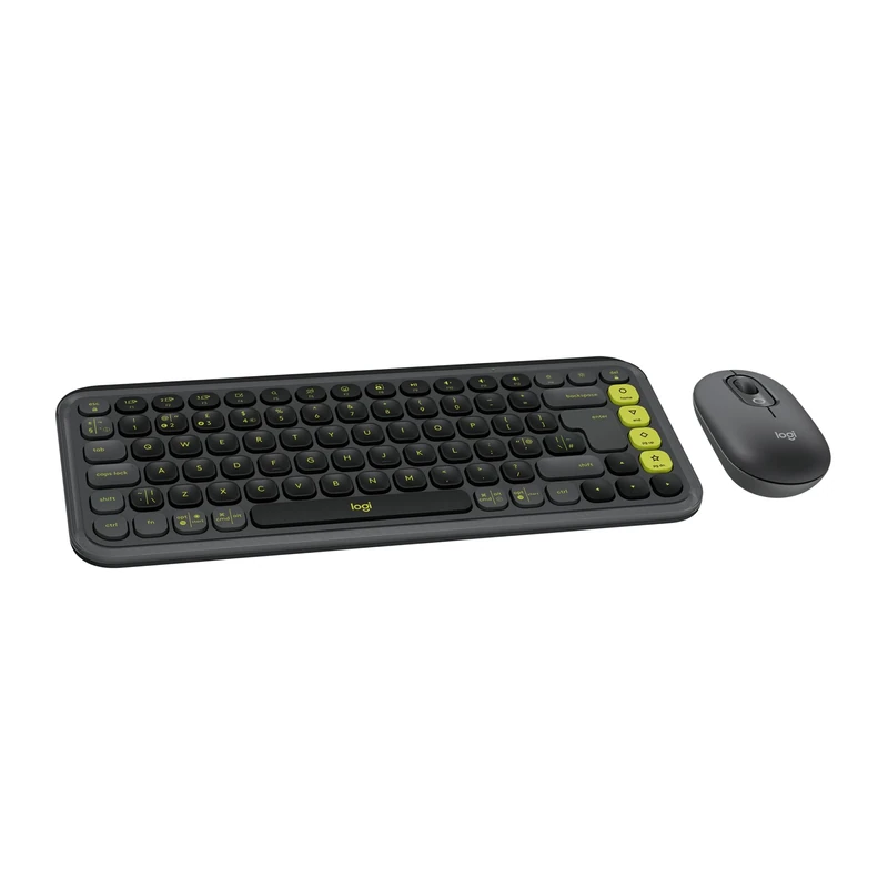 Logitech POP ICON KEYS Wireless Bluetooth Keyboard, Comfortable Typing, POP Mouse, Compact and Portable Wireless Bluetooth Mouse With Programmable Buttons - QWERTY UK – Graphite