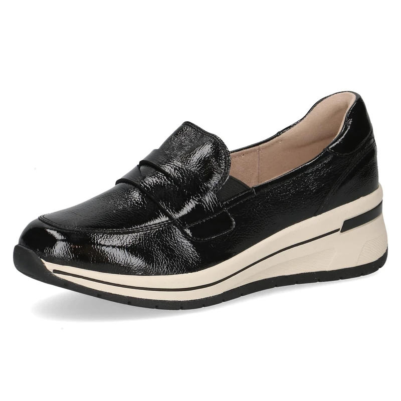 CAPRICE Women's Damen 9-24201-45 Loafer, Black Naplak, 4 UK