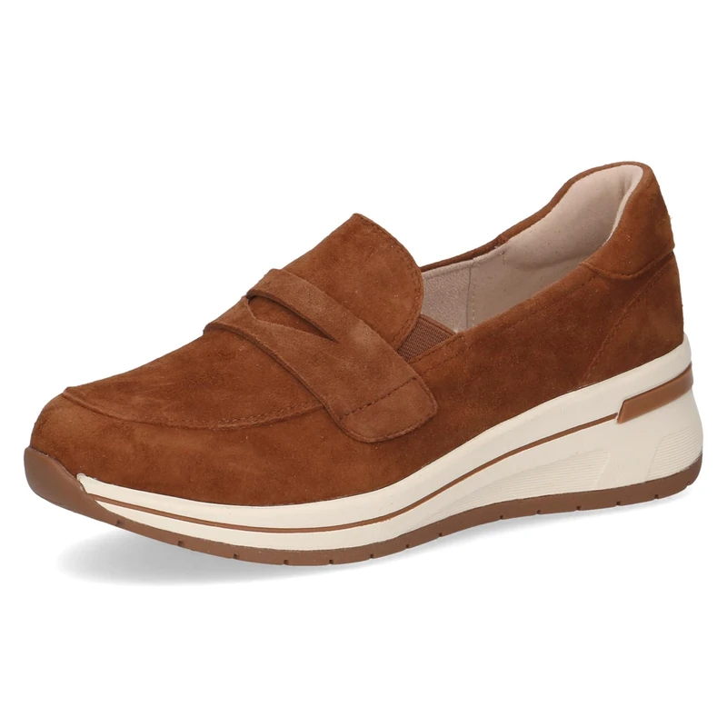 CAPRICE Women's Damen 9-24201-45 Loafer, Cognac Suede, 4 UK