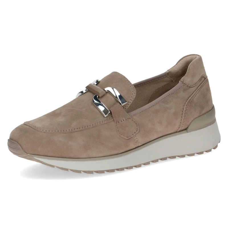 CAPRICE Women's Comfortable Leather Loafers, Taupe Suede, 5 UK