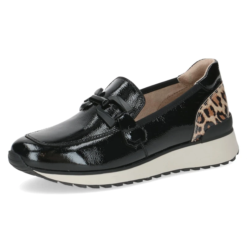 CAPRICE Women's Leather Loafers Comfortable, Black (Black Naplak), 6.5 UK - Image 1