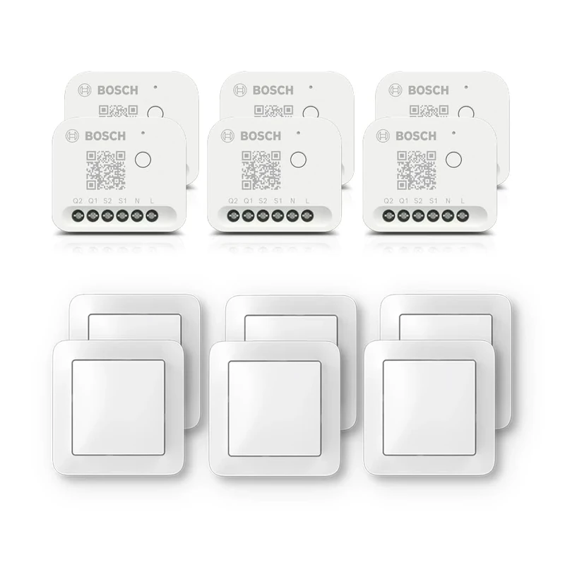 Bosch Smart Home lighting and shading set including wall switch, 6x light/shutter control II, 6x wall switch for smart actuators