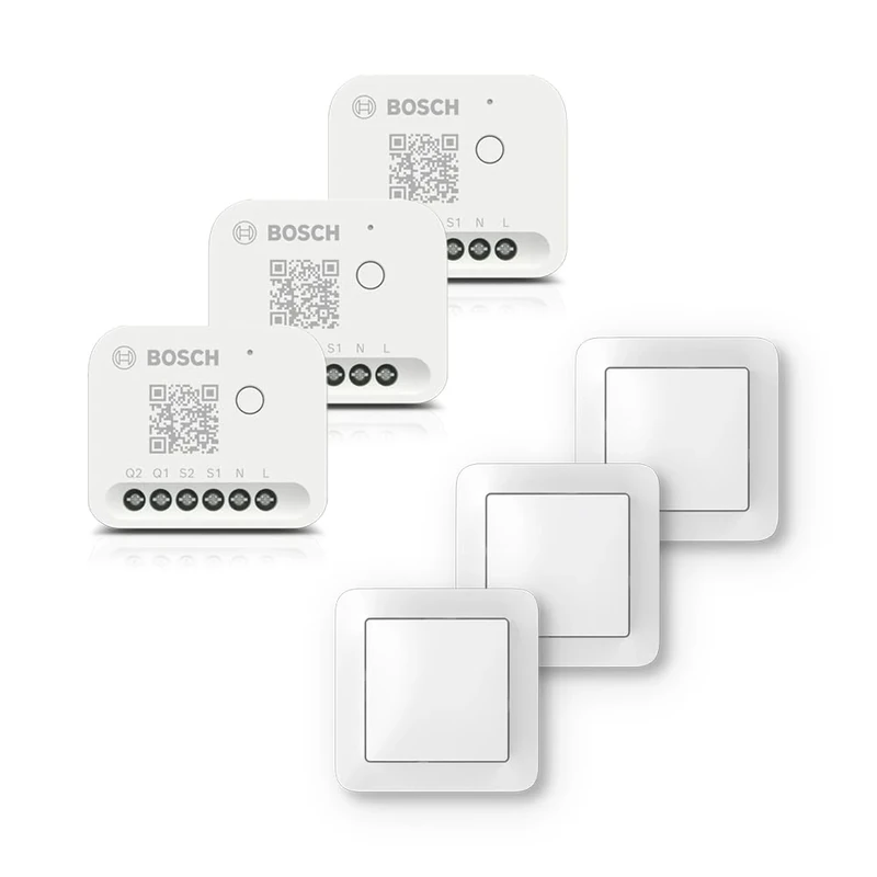 Bosch Smart Home lighting and shading set including wall switch, 3x light/shutter control II, 3x wall switch for smart actuators