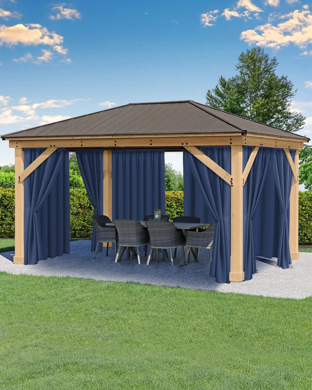 Outdoor Curtains for Patio Waterproof Rod Pocket 4 Pcs 54x95 Inch Navy
