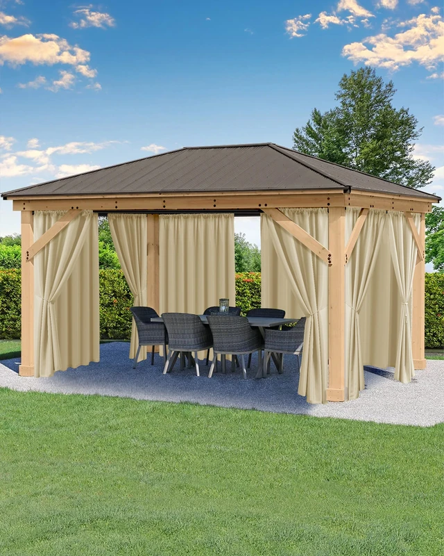 Outdoor Curtains for Patio Waterproof Rod Pocket 8 Pcs 54x95 Inch Cream
