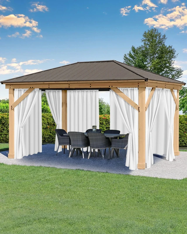 Outdoor Curtains for Patio Waterproof Rod Pocket 8 Pcs 54x84 Inch White