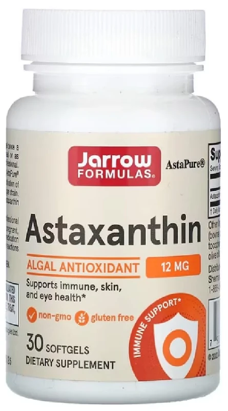 Jarrow Formulas - Astaxanthin | 12 mg Antioxidant for Skin and Cell Health - 30 Softgels