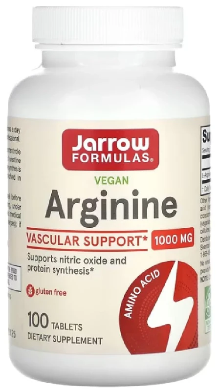 Jarrow Formulas - Arginine 1000 mg | Support for Blood Flow and Muscle Function - 100 Tablets