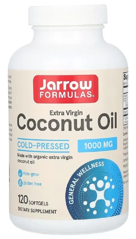 Jarrow Formulas - Extra Virgin Coconut Oil 1000 mg | High Quality Virgin Coconut Oil for Skin and Energy - 120 Softgels