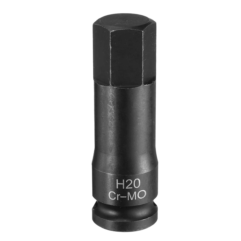 sourcing map 20mm Hex Impact Bit Socket H20 1/2" CR-MO Steel Phosphate Black Impact Drive Hex Bit Sockets Lengthen Hex Screwdriver Socket Adapter for Auto Mechanics Work Repair Maintain