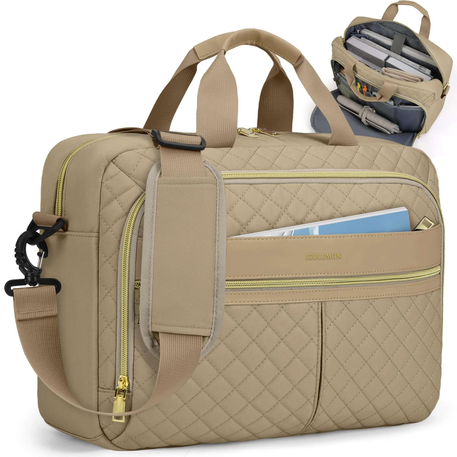 IGOLUMON Laptop Bags for Women 17.3 Inch Work Bags for Women Messenger Bag Computer Bag Laptop Briefcase for Business Office College Travel