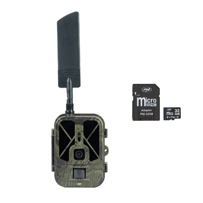 PNI Hunting 550C Hunting Camera Package 4G LTE Internet, access via Tuya application, battery 32GB MicroSD memory card with SD adapter