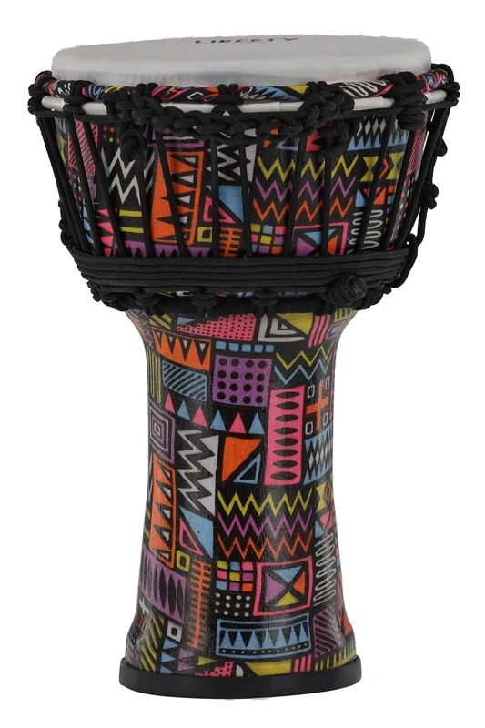 GEWA Liberty Djembé Rope Tuned - Diameter: 7" (17.8 cm), Height: 12.5" (31.5 cm) - Number of Rope Runners: 14 - Pattern: Abstract