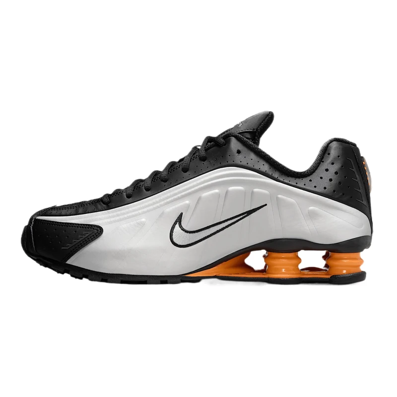 NIKE HQ1988-003 Shox R4 Men Black/VAST Grey-Bright Mandarin UK 7
