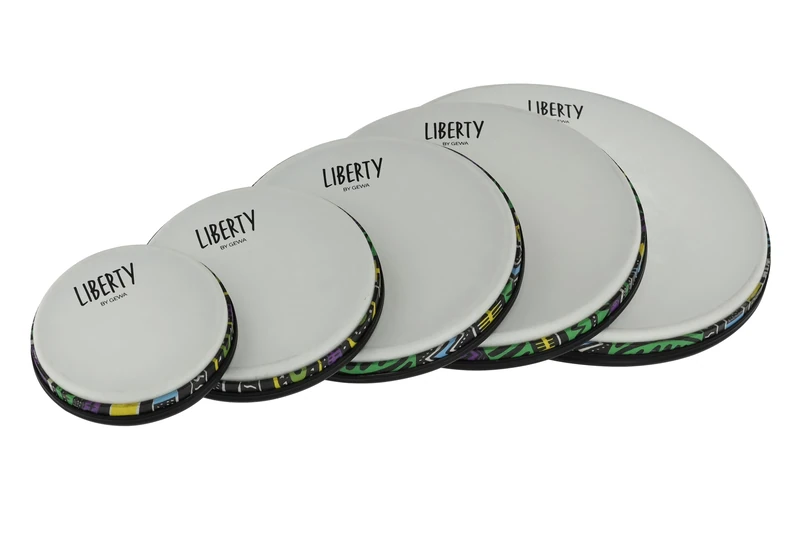 GEWA Liberty Frame Drums Timeline Set: 6", 8", 10", 12", 14" - Pattern: Caribbean Finish