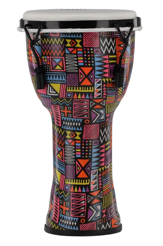 GEWA Liberty Djembé Mechanically Tuned - Diameter: 8" (20.3 cm), Height: 16.5" (41.2 cm) - Number of Tension Hooks: 4 - Pattern: Abstract