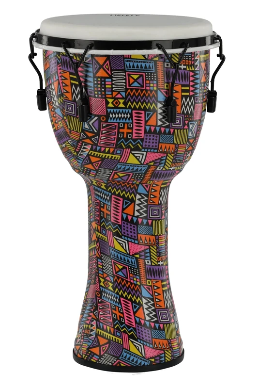 GEWA Liberty Djembé Mechanically Tuned - Diameter: 12" (30.5 cm), Height: 23.5" (59 cm) - Number of Tension Hooks: 6 - Pattern: Abstract