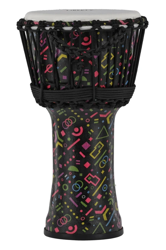 GEWA Liberty Djembé Rope Tuned - Diameter: 8" (20.3 cm), Height: 16.5" (41.2 cm) - Number of Rope Runners: 20 - Pattern: Crazy Neon