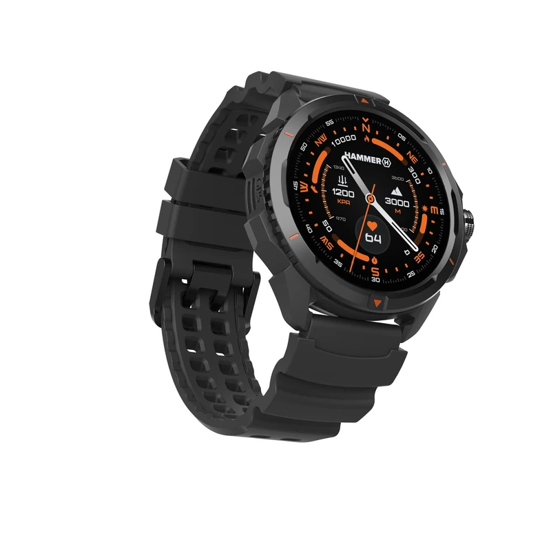 Hammer Watch 2 smartwatch, AMOLED+ Gorilla Glass screen, GPS, 530 mAh, up to 13 days of operation, sports mode, integrated torch, robust, suitable for outdoor use