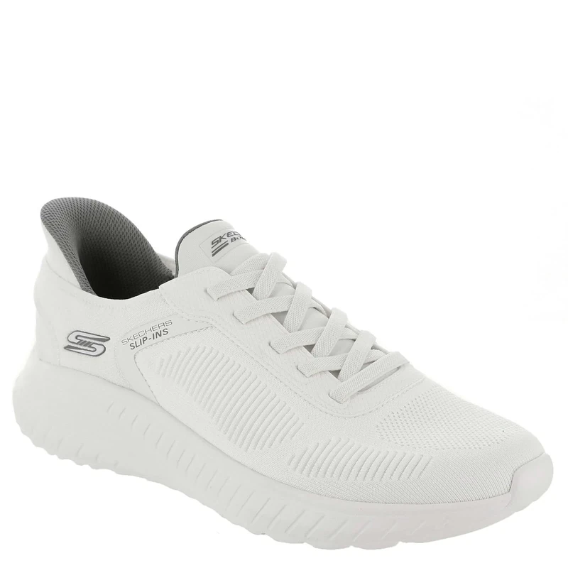 Skechers Men's Bobs Squad Chaos Solid Step Slip-On Sneakers, White Knit, 12 UK Wide - Image 1