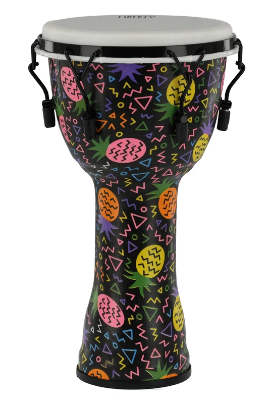 GEWA Liberty Djembé Mechanically Tuned - Diameter: 10" (25.4 cm), Height: 19.5" (49 cm) - Number of Tension Hooks: 6 - Pattern: Pineapple
