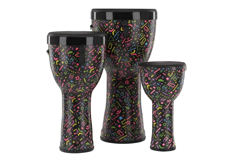 GEWA Liberty Djembé Nestable - Set consisting of: 8", 10", 12" - Pattern: Crazy Neon