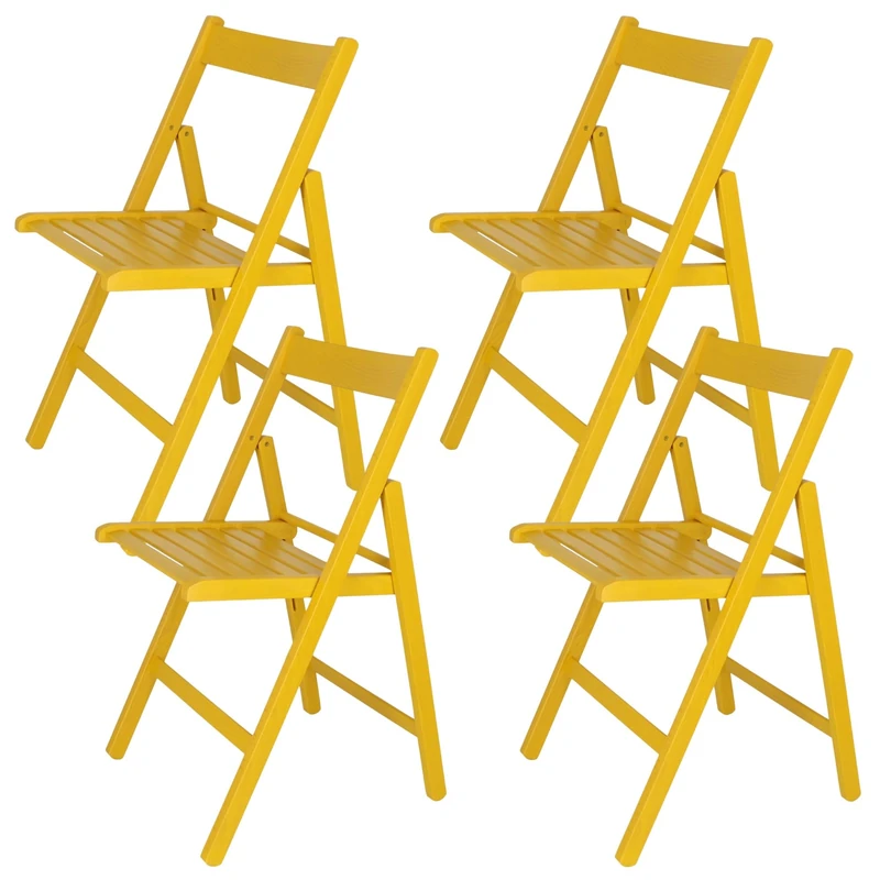 ARANAZ S.L. MANUFACTURAS DE LA MADERA Folding Chair, Beech Wood, Yellow, 43x47x79 - Image 1