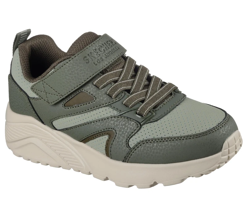Skechers Boy's Uno Lite Echo Surge Sneakers, Olive Synthetic/Olive Trim, 3.5 UK Child